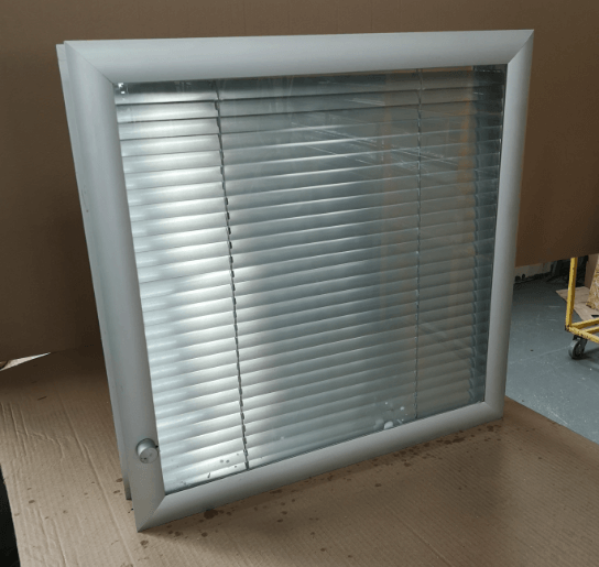 closed square window blinds